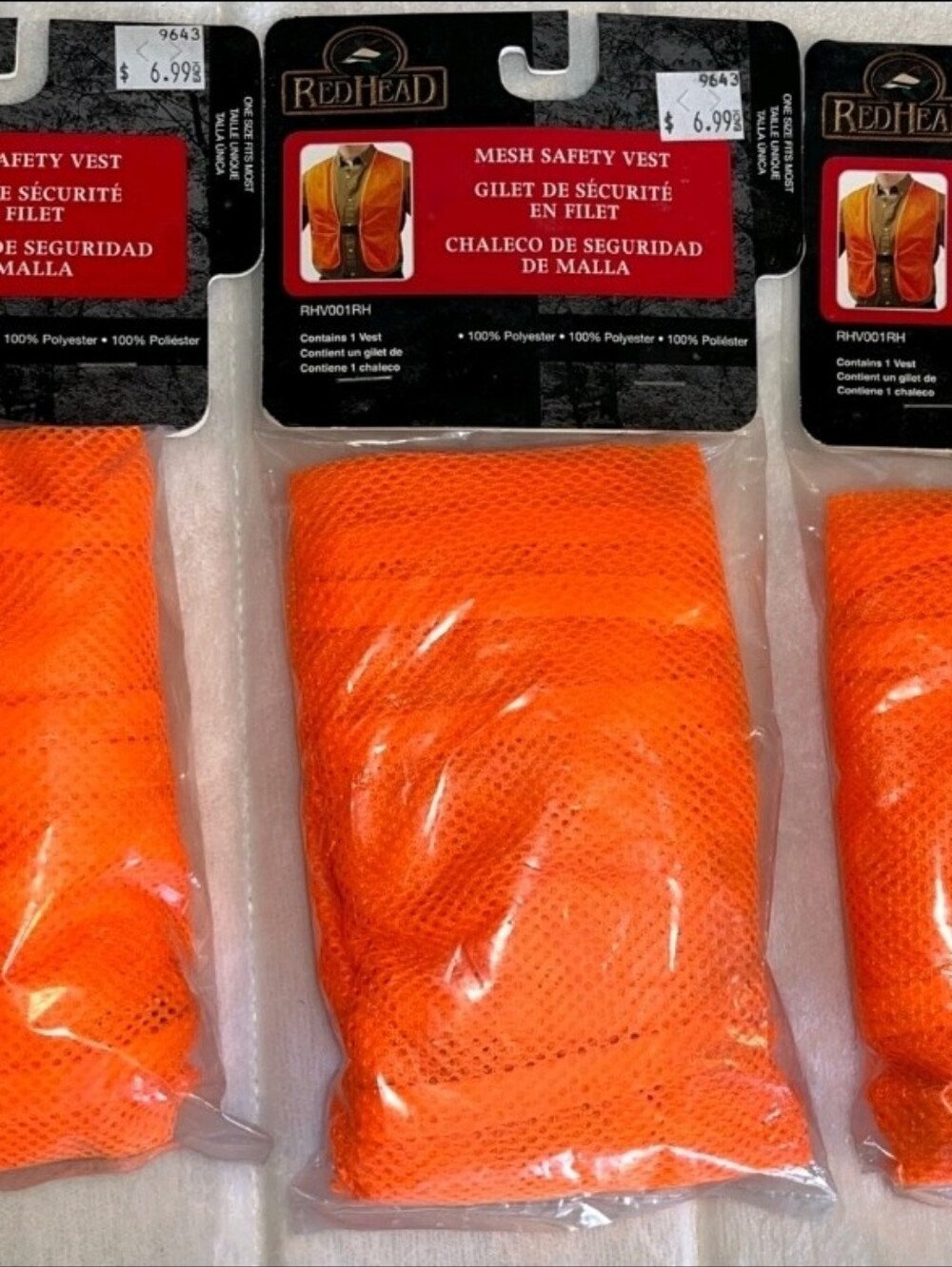 RedHead High Visibility Safety Vest - Bright Orange Mesh